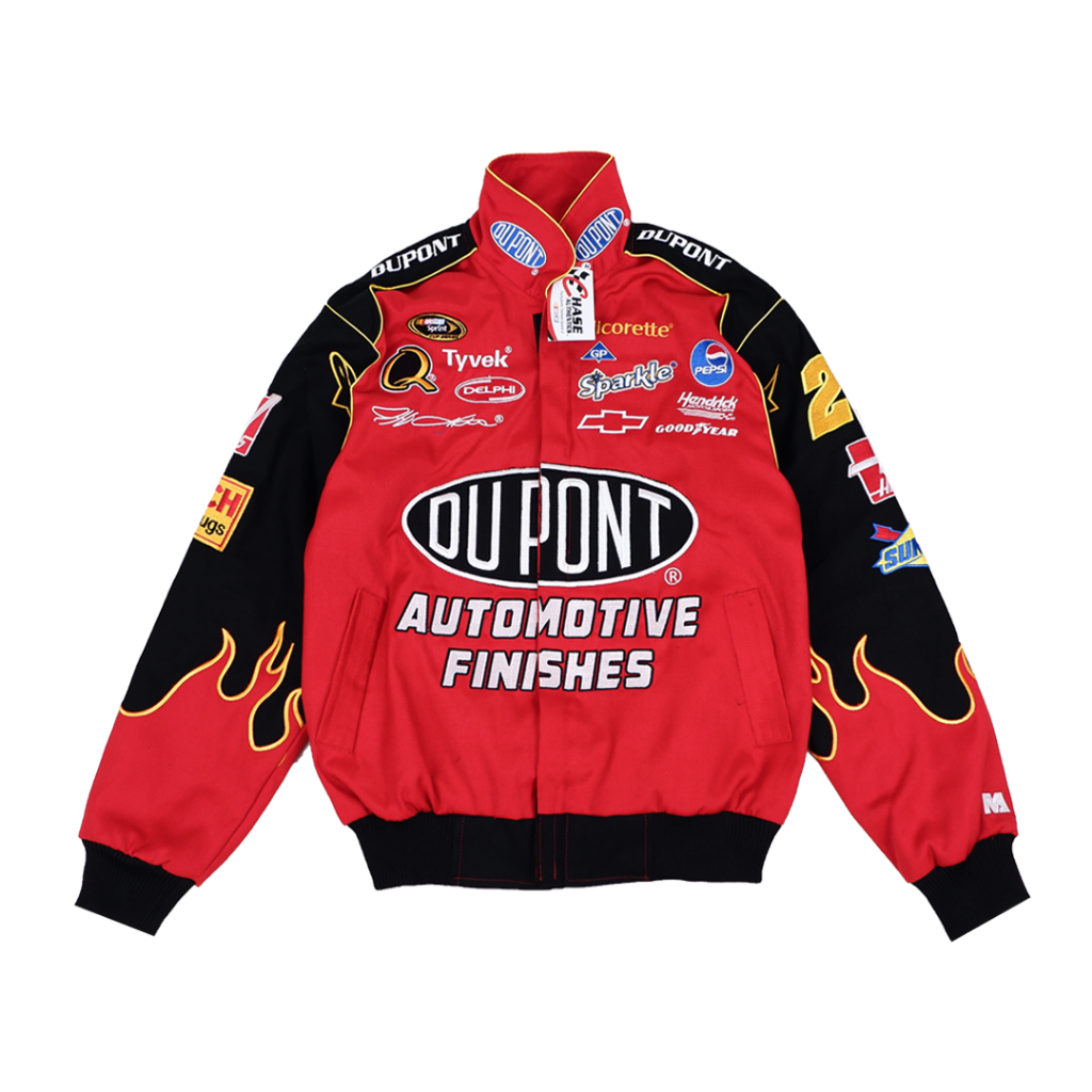 NASCAR JACKET DUPONT 24 RED VINTAGE RACING CHASE AUTHENTICS ORIGINAL MIRROR 1:1 FULL BORDIR LIMITED 