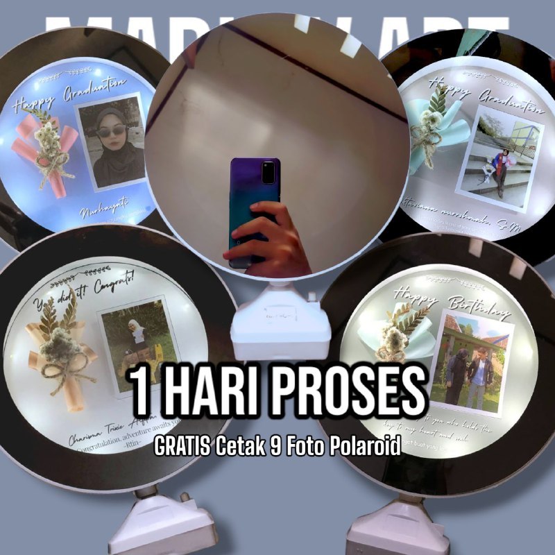 [1 HARI JADI] Kado Cermin Foto Custom/ Lucu/ Unik/ Souvenir/ Pernikahan/ Ulang Tahun/ Wisuda/ Valent