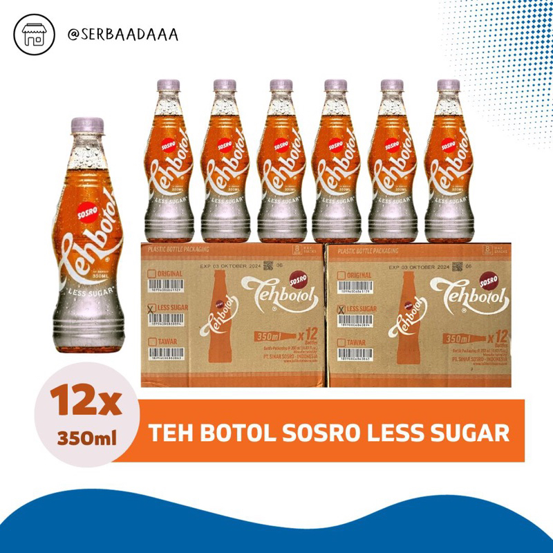 

TEH BOTOL SOSRO LESS SUGAR 350ml isi 12 botol