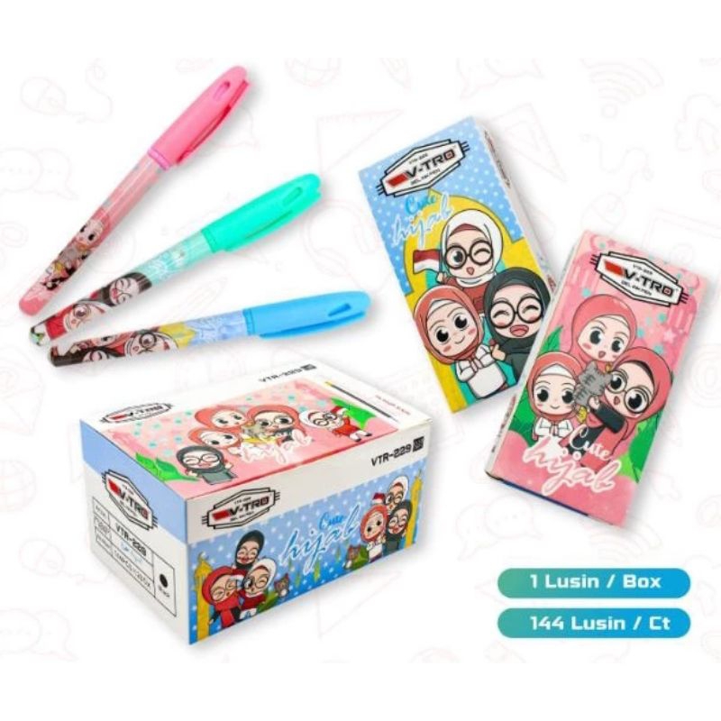 

12 Pcs Pen Gel Fancy Motif Cute karakter lucu / 12 Pcs pen gel karakter lucu