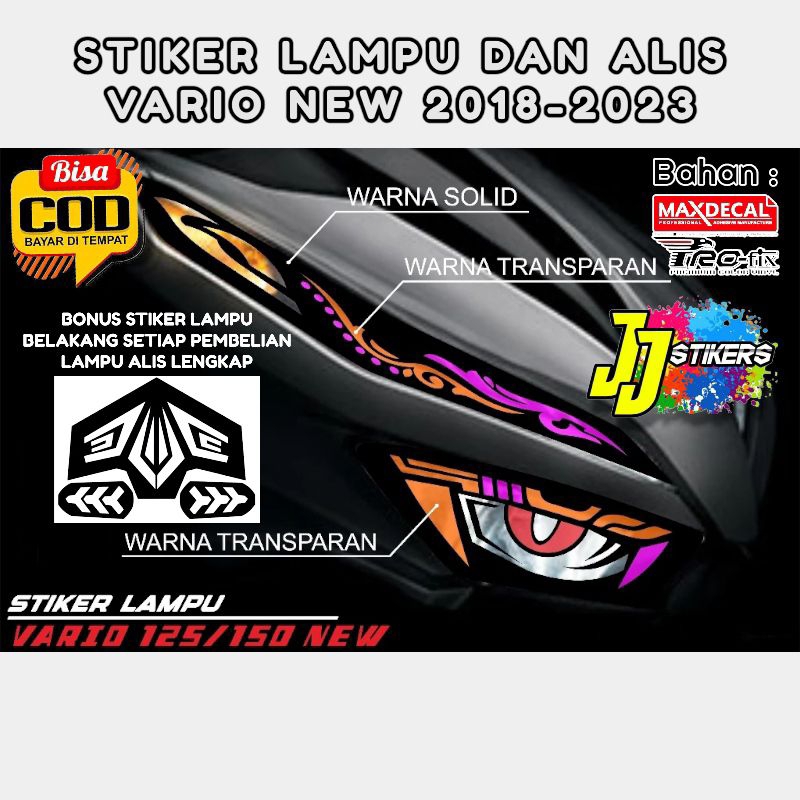 Stiker Variasi Lampu Alis Motor Vario New 125 150