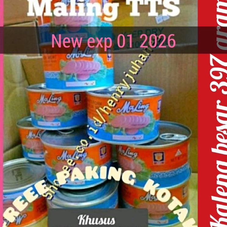 

Stock Banyak 397 MALING TTS CANNED HAM PORK LUNCHEON MEAT / maling babi / daging babi kaleng ukuran kaleng besar Ready Stock