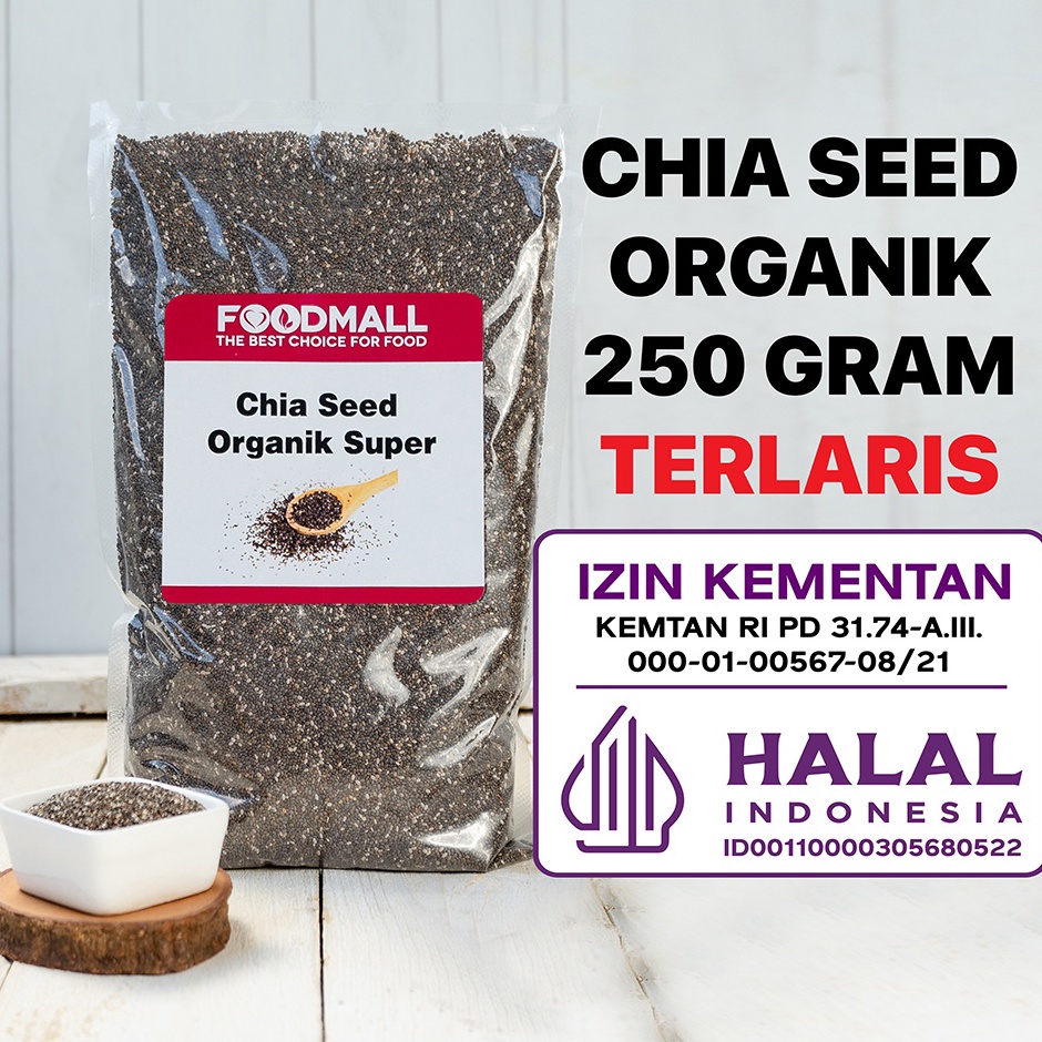 

➯✽✷ Organic Chia Seed 250 GRAM / Organik HALAL Grosir