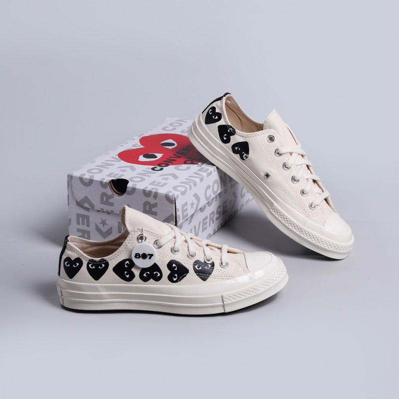 Converse CDG Play Low Multi Heart White