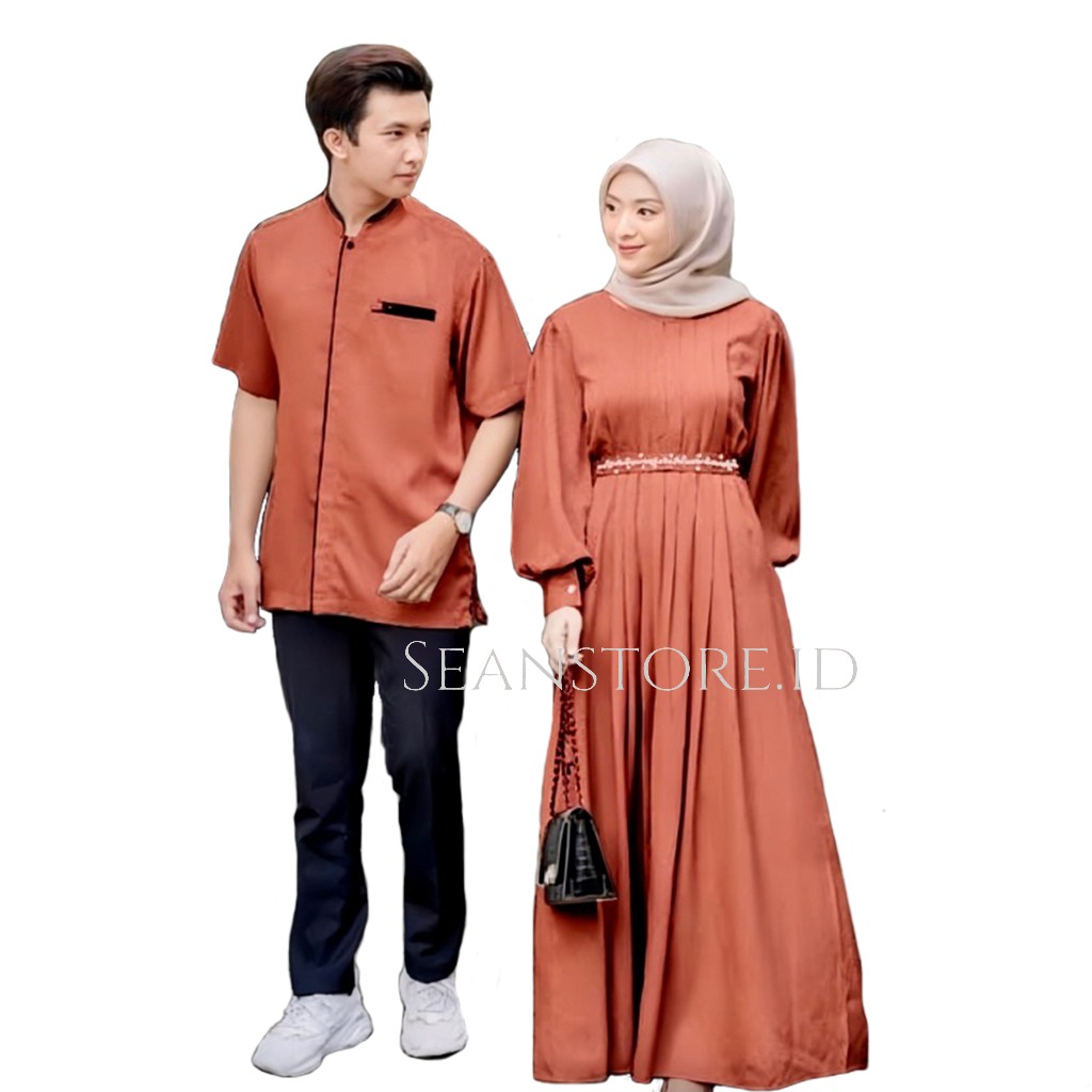 Baju Pasangan Koko Muslim | Baju Pasangan Pria Wanita Lebaran Wudhu Friendly | Baju Couple Simple