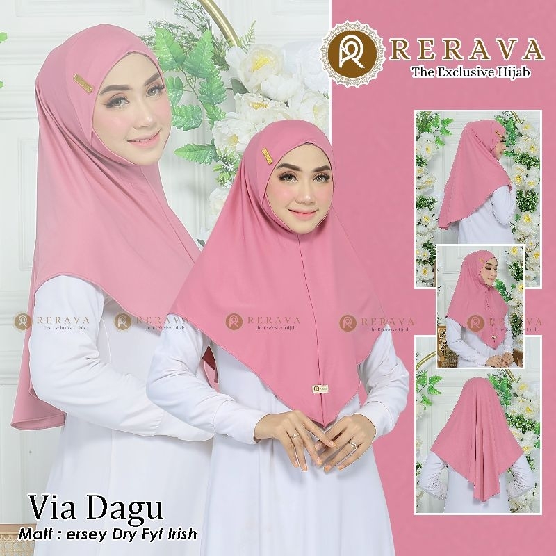 RERAVA Hijab Instan Via Dagu Tirus L Jersey Irish Dry Fit Fremium Airis Rerava
