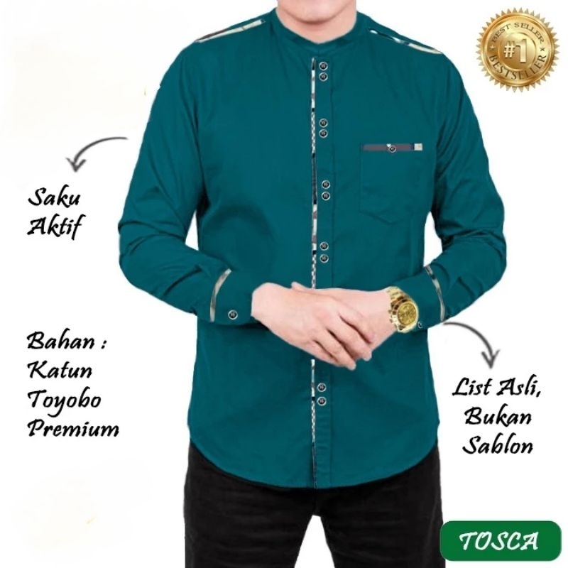 AZIZ - BAJU KOKO KEMEJA KURTA PRIA LAKI LAKI DEWASA UKURAN S M L XL XXL 3XL JUMBO LENGAN TANGAN PANJ