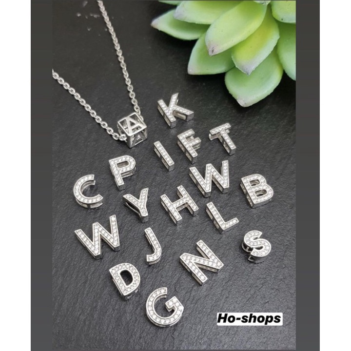 Terkini Liontin Huruf Mas Putih Kadar 75% 750 Asli Emas