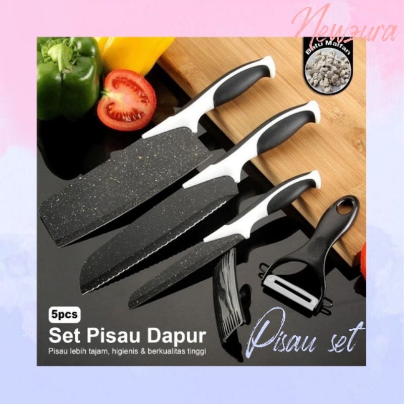 pisau set 5pcs pisau dapur