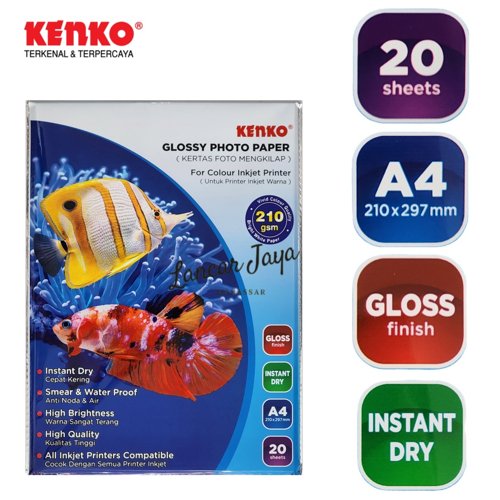 

Kertas Foto / Photo Paper Glossy Kenko A4 210 gsm