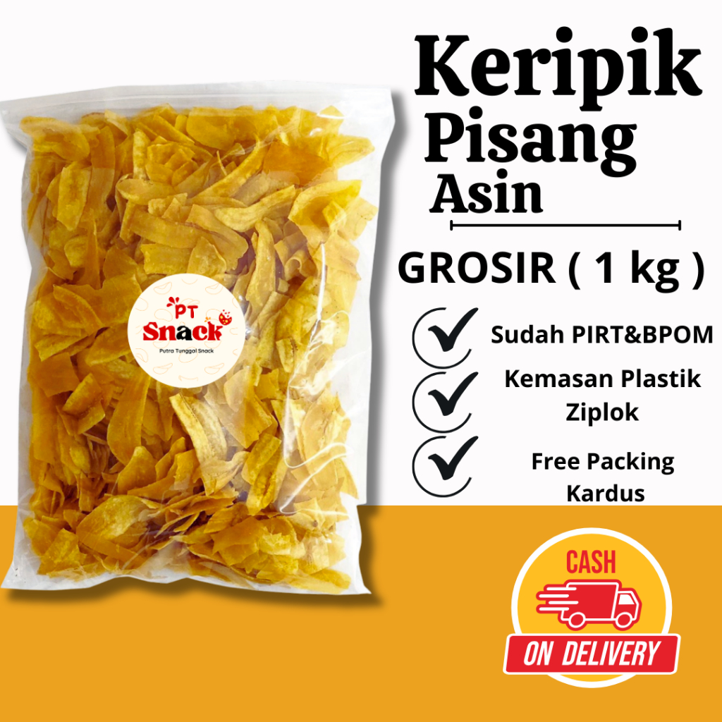 

[ PT SNACK ] Keripik pisang asin & manis grosir 1 kg aneka cemilan renyah