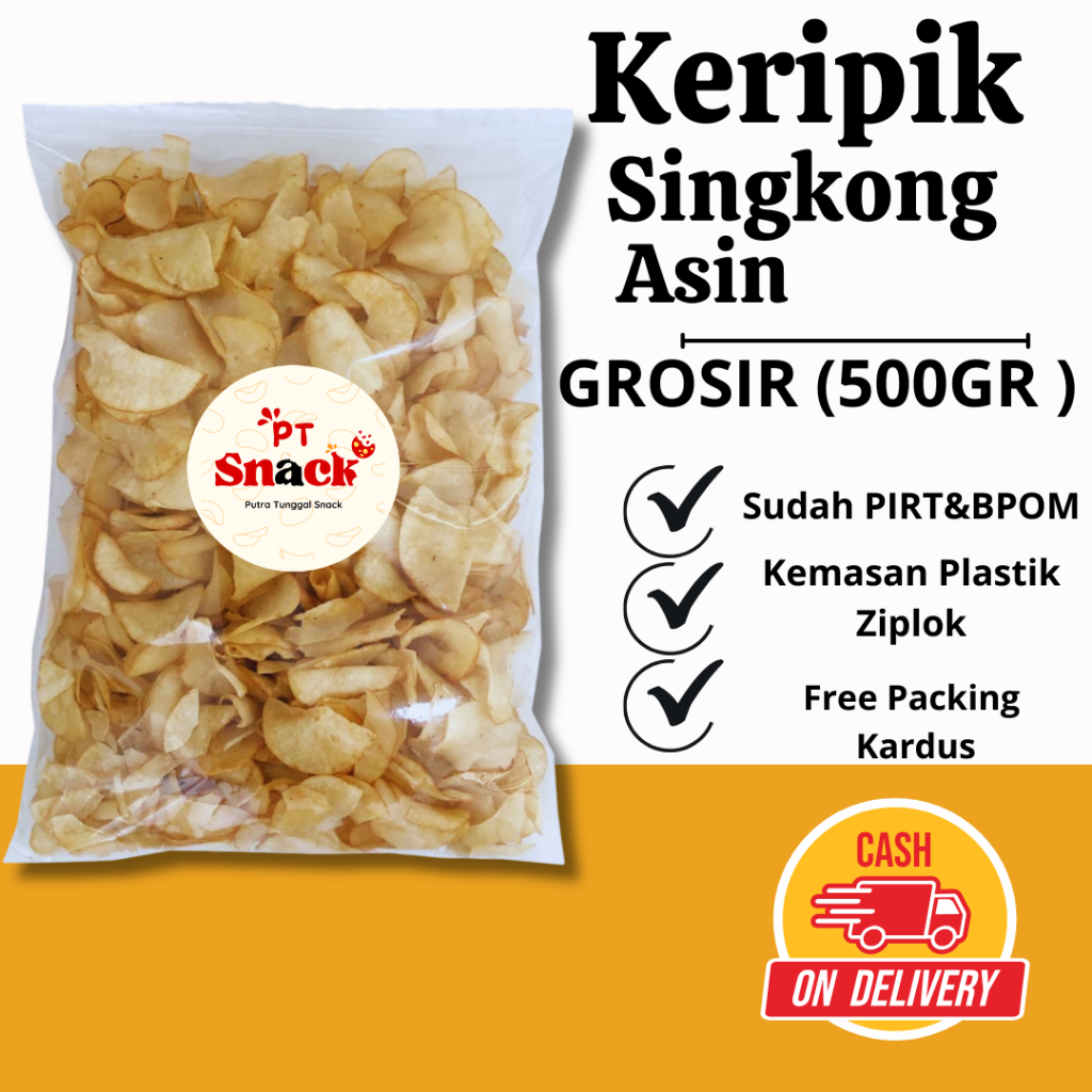 

[ PT SNACK ] Keripik singkong asin grosir 500 gr snack cemilan camilan gurih