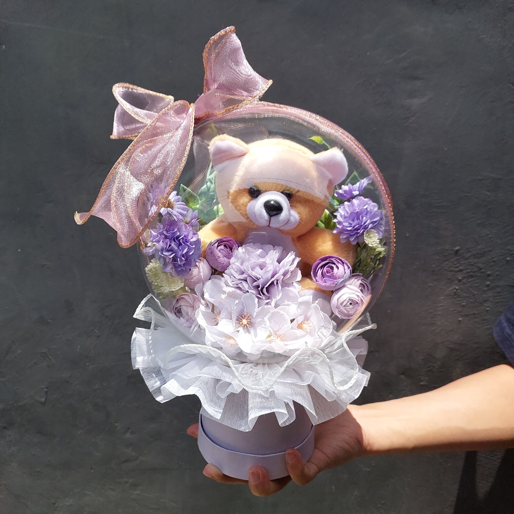 Bloom Box Acrylic Balloon / Buket bunga balon akrilik