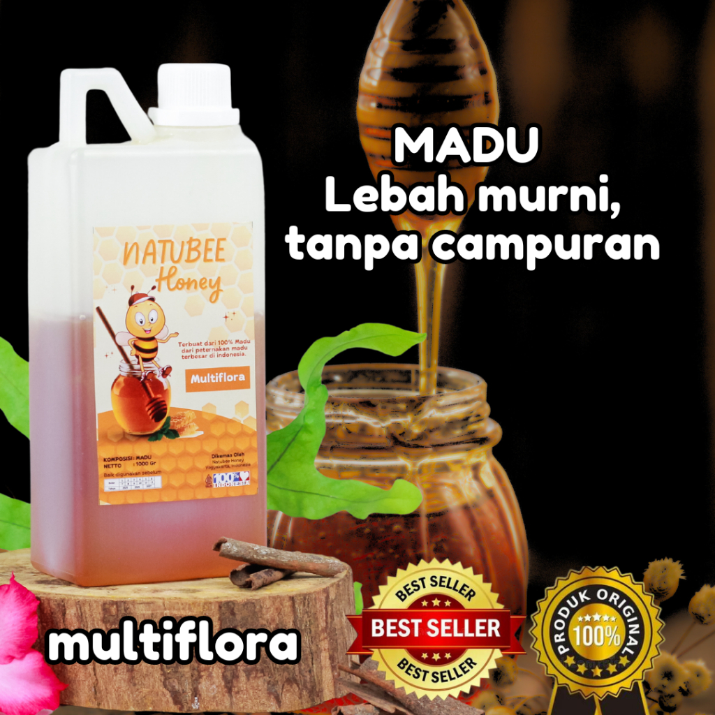 

Natubee Madu MULTIFLORA Murni Tanpa Campuran 500gr/1000gr kualitas premium