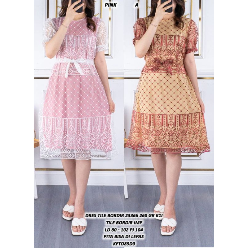 DRESS NATAL GAUN PARTY DRESS KEBAYA TILE BORDIR MEWAH ASD 233666