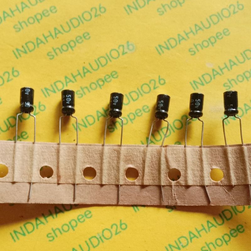 renceng bipolar 0.1uf 50v BP d4x7mm elko kapasitor elco np nonpolar capacitor