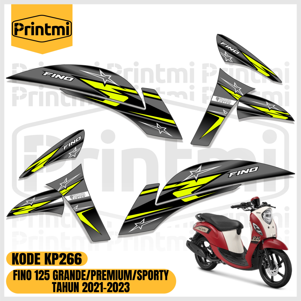 Striping Stiker Motor Fino 125 Grande Sporty Premium 2021 2022 2023 2024 Variasi Printmi KP266