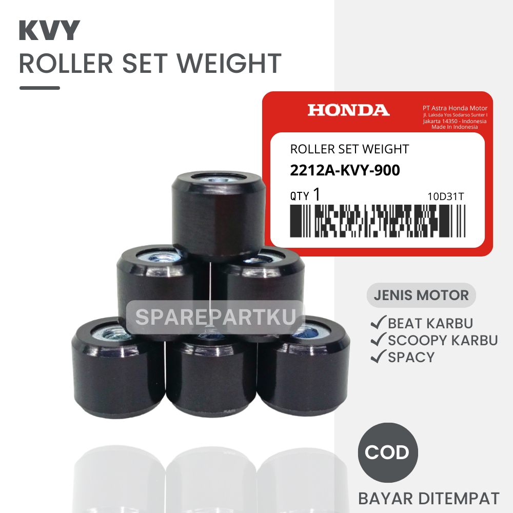 KVY ROLLER SET BEAT LAMA / ROLLER BEAT KARBU / SCOOPY KARBU /  HONDA SPACY KARBU / ROLLER STANDAR BE