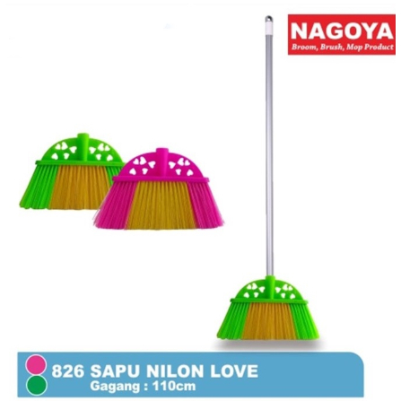 Sapu Nilon Love Nagoya / Sapu Nagoya Motif Love Include Gagang