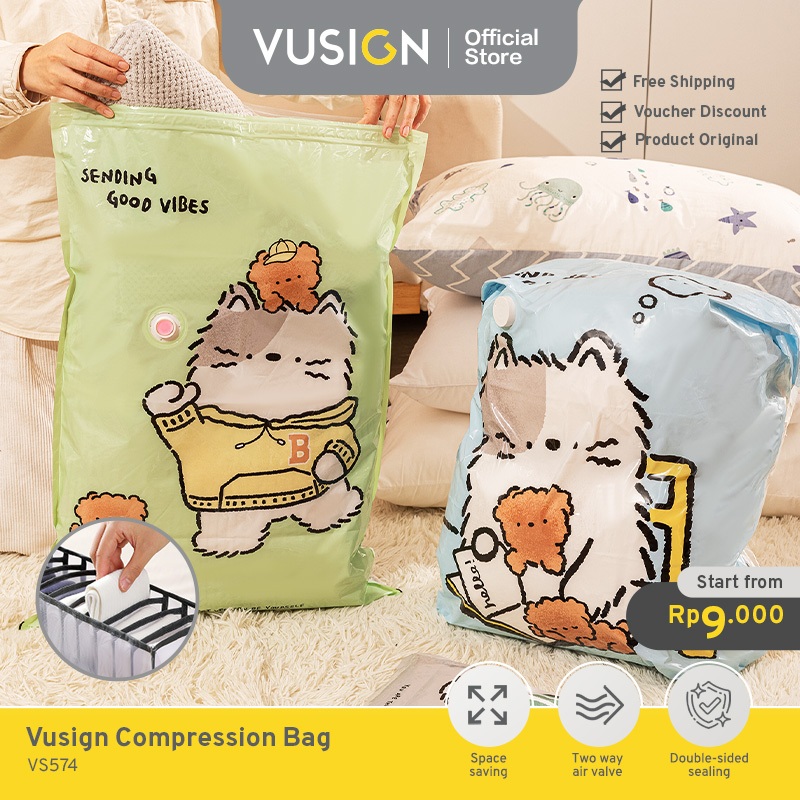 Foto Vusign Vacuum Compression Bag / Kantong Plastik Vakum Desain Lucu Anti Air VS58X