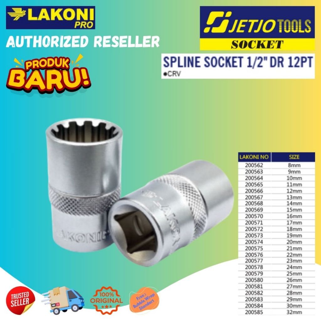 Lakoni Pro Mata Kunci Sok Spline Socket 1/2" DR 12PT