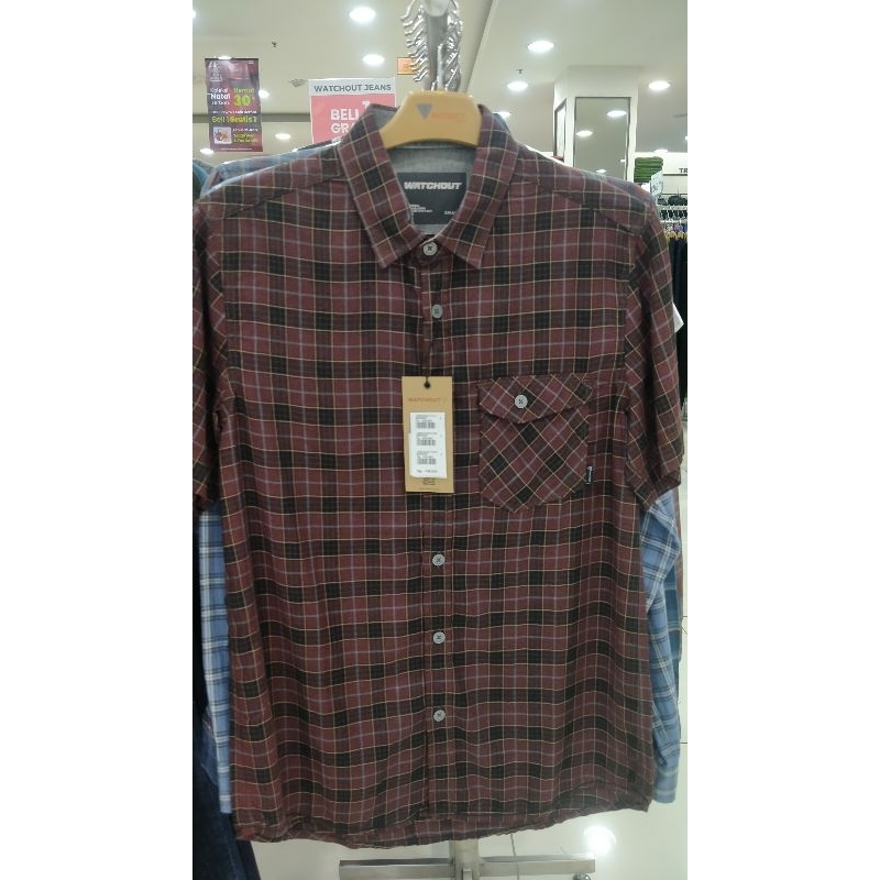 Kemeja motif kotak Watchout Jeans