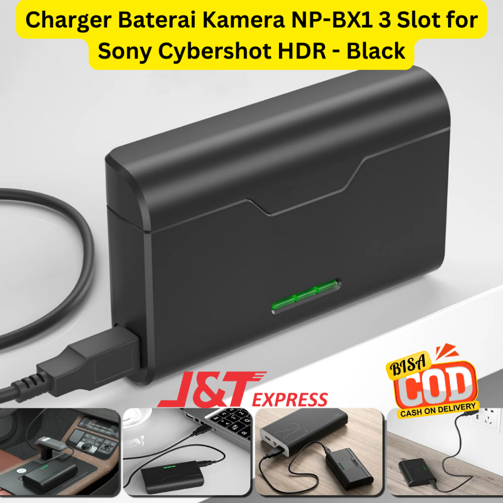 Charger Baterai Kamera NP-BX1 3 Slot for Sony Cybershot HDR - Black