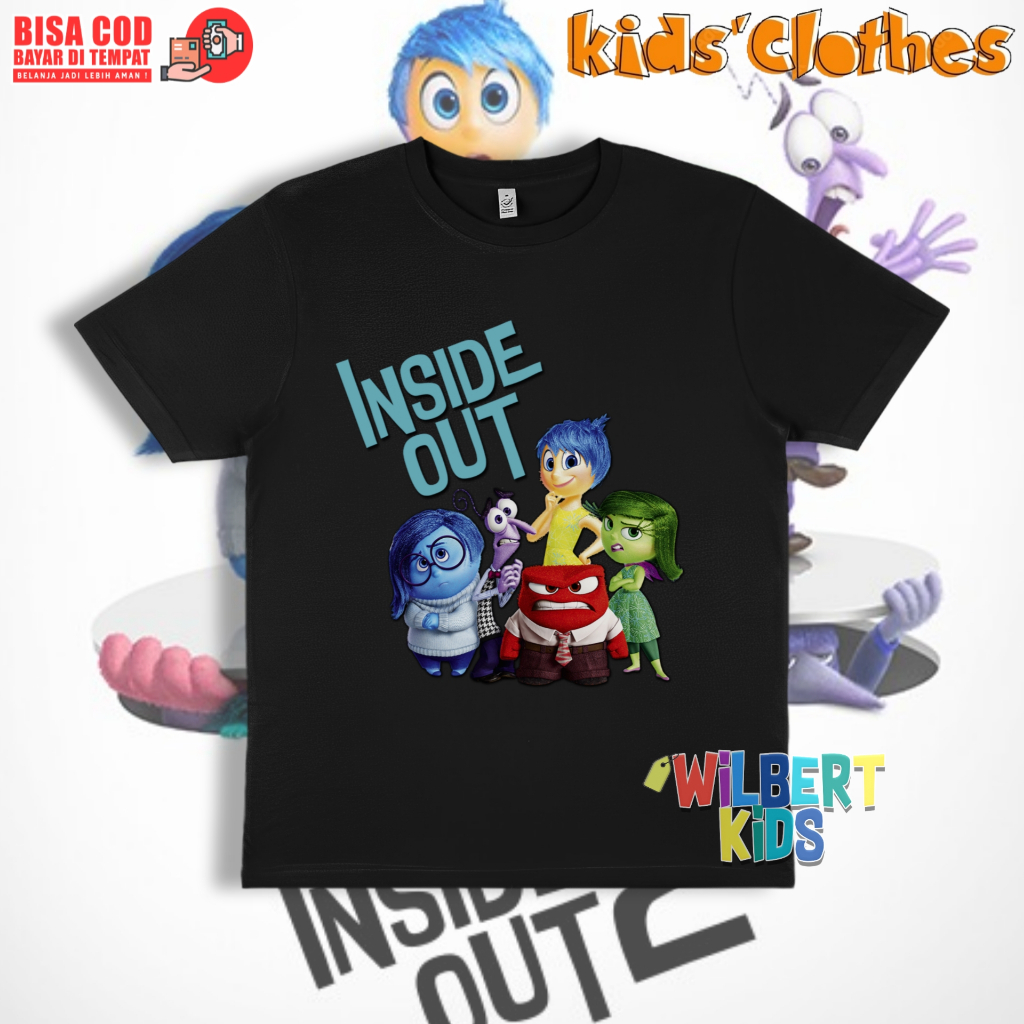 Baju Kaos Anak Inside Out 2 / T-Shirt Anak Inside Out