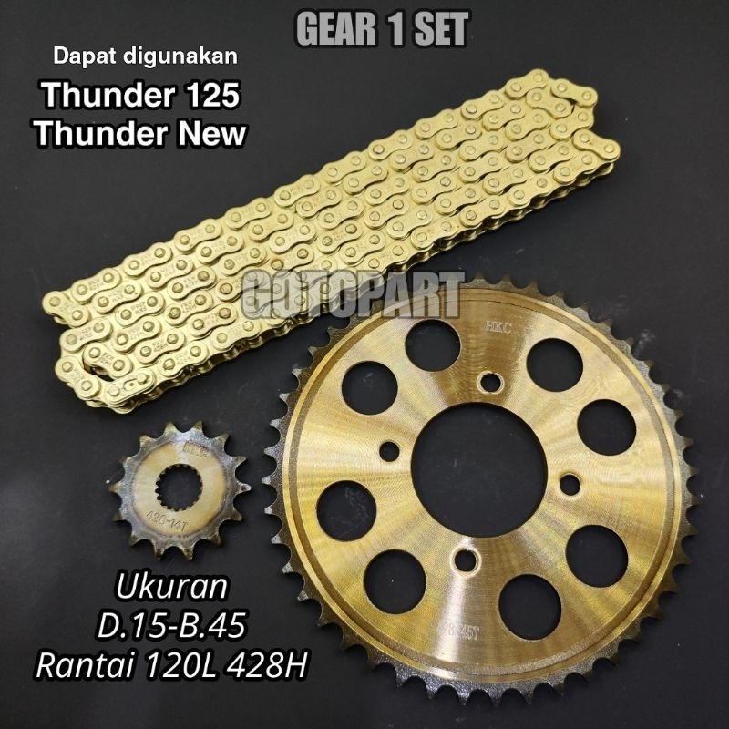 Gear gir set Thunder 125 gigi tarik rantai roda gearset girset model sss thunder