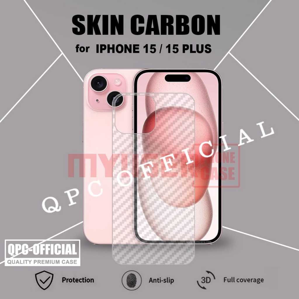 Skin Carbon Iphone 15 Iphone 15 Pro Iphone 15 Plus Iphone 15 Pro Max Antigores Garskin Pelindung Bel