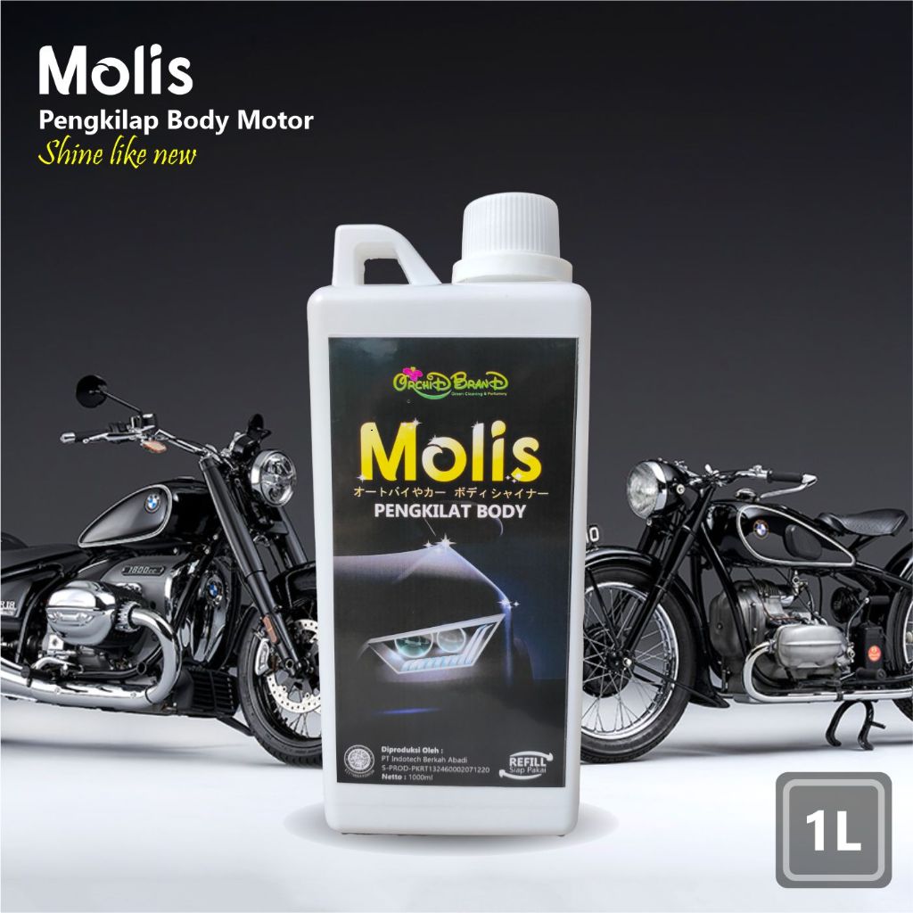 MOLIS PENGKILAP BODY DAN KACA MOBIL MOTOR 1 LITER