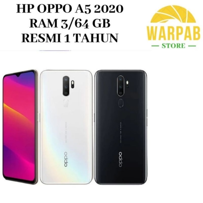 HP OPPO A5 2020 3/63 GB - OPPO A 5 RAM 3GB ROM 64GB GARANSI RESMI