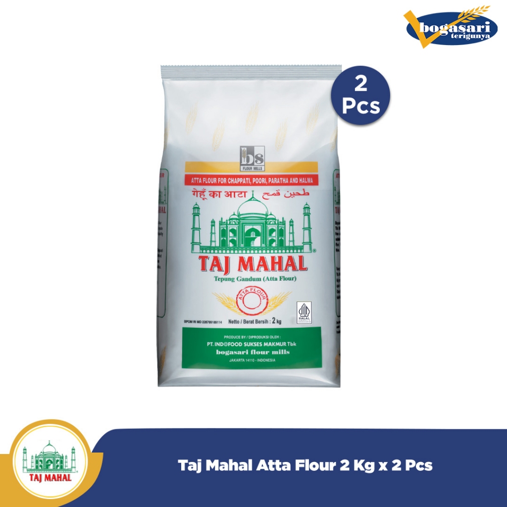 

Bogasari Taj Mahal Atta Flour 2 Kg x 2 Pcs