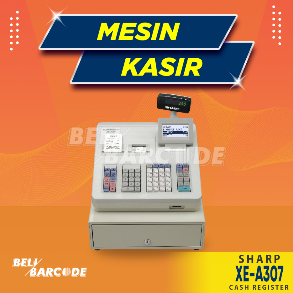 Sharp XE-A307 Mesin Kasir Cash Register Cetak Thermal 58mm Dua Layar