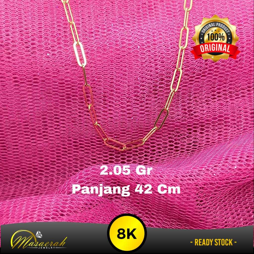 Kalung Emas 8K Kadar 375 PaperClip 2.05 Gram