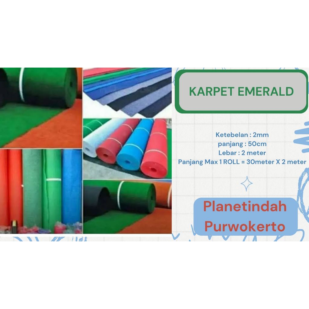Karpet bludru/ emerald/ babut lantai PER ROLL