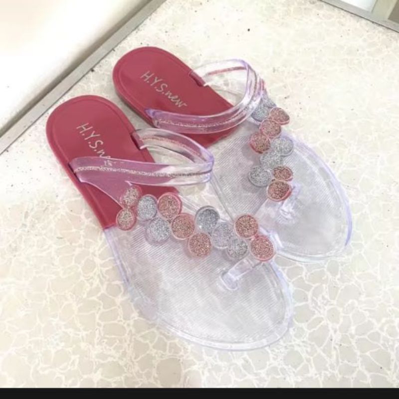 SBI 22 BINTANG SALE SANDAL JELLY IMPORT SANDAL TRANSFARAN SANDAL KACA BENING SANDAL WANITA JEPIT VIR