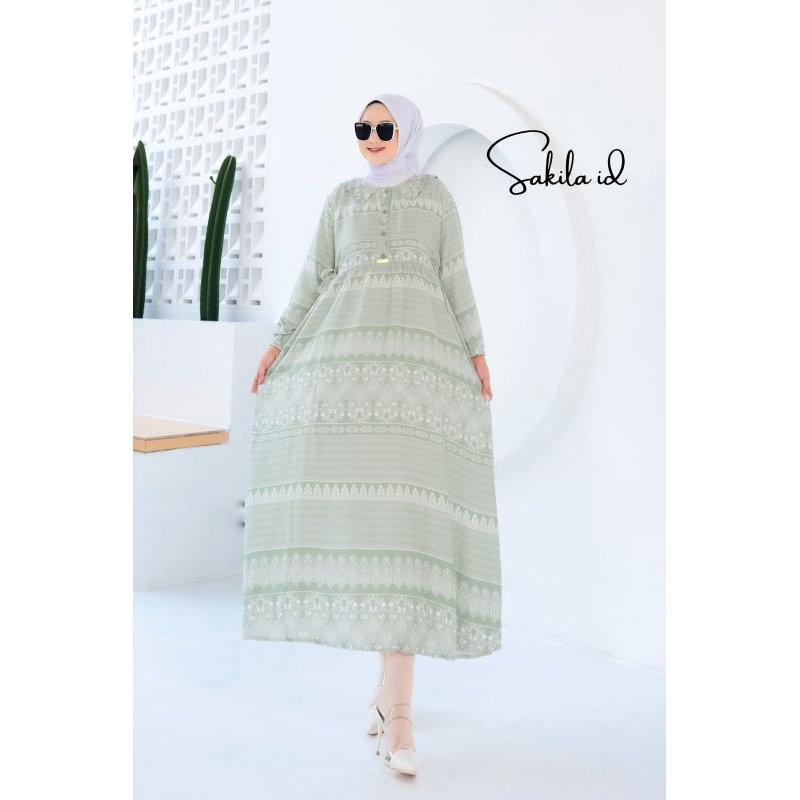 HANUM MIDI DRESS - LONG TUNIK RAYON / MIDI DRESS RAYON / GAMIS RAYON PREMIUM / MIDI DRESS SUPER ADEM