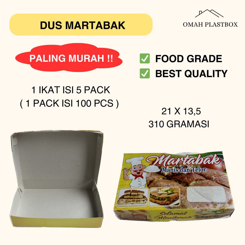 

Box Martabak Ukuran 21x13,5 50 Pcs