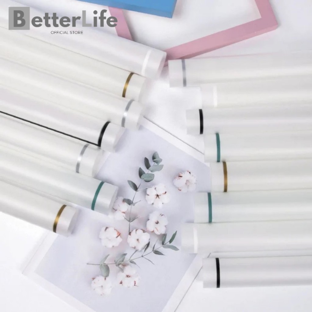 Better Life - Flower Wrapping Paper Transparant Doff List Frame Kertas Cellophane List Warna EMYAT