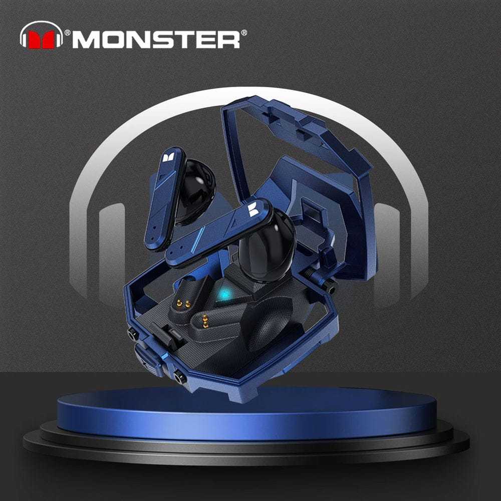 MONSTER XKT09 Wireless Bluetooth 5.2 TWS Headset Gaming Earbuds IPX4