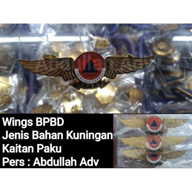 Wings BPBD/Kewenangan BPBD/Bros bpbd/brevet bpbd / wing bpbd/Sayap BPBD/Lencana BPBD