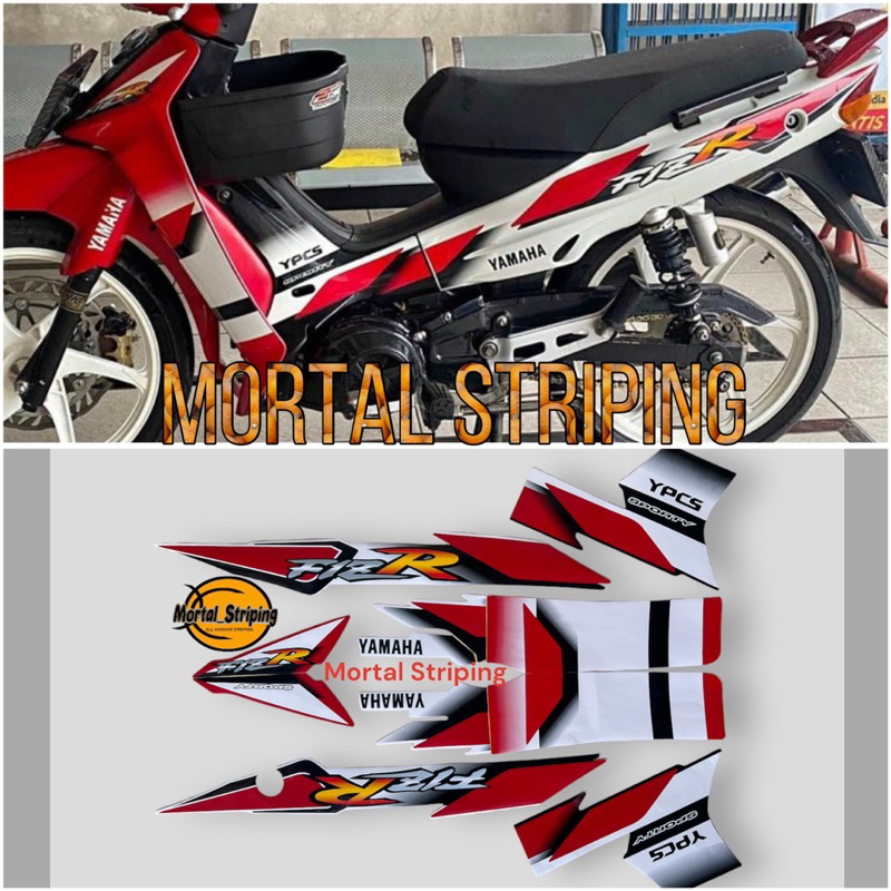 STIKER STRIPING LIS BODY F1ZR FIZR SPORTY 2002 2003 PUTIH MERAH