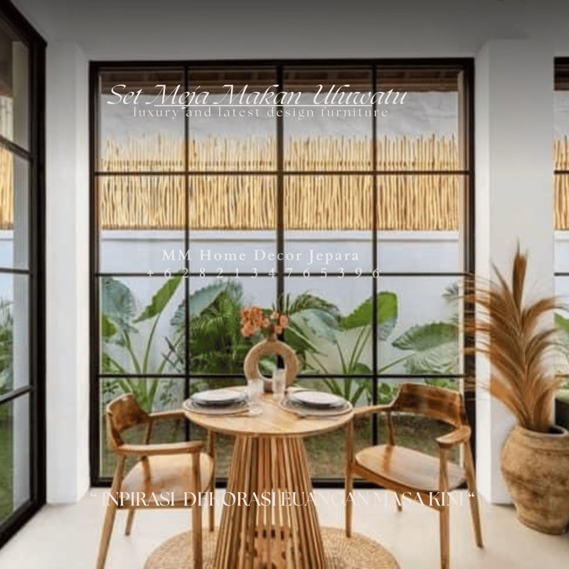 Set Meja Makan Uluwatu Minimalis terbaru dari MM Home Decor jepara material kayu jati solid berkuali