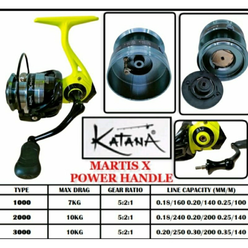 reel katana X Martis 2000 power handle