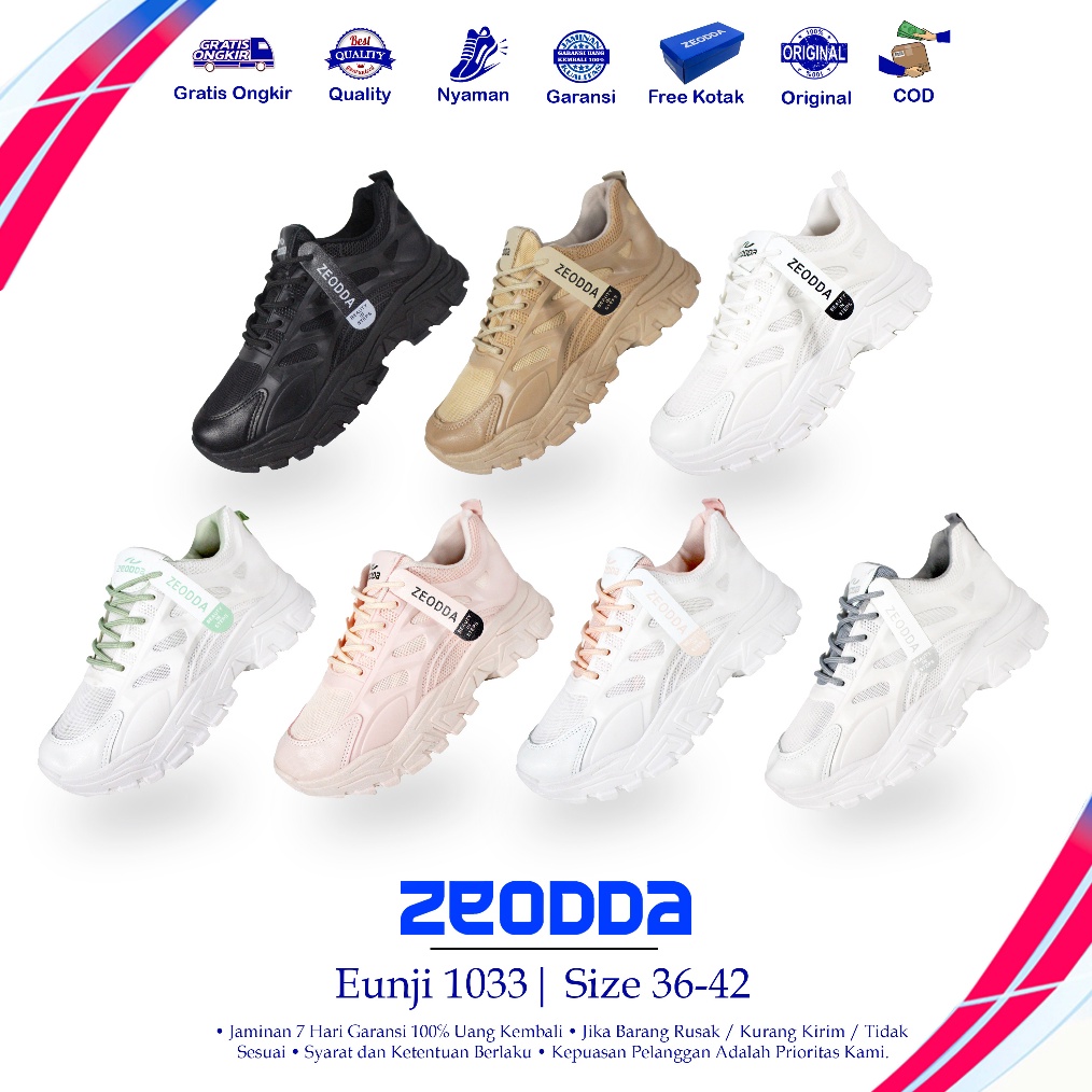 Original Zeodda Eunji Sepatu Sneakers Wanita Casual Sport Shoes 1033 gas 