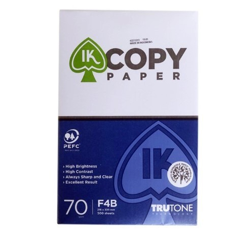 

KERTAS HVS F4/KERTAS PRINT/FOLIO 70GMS COPY PAPER