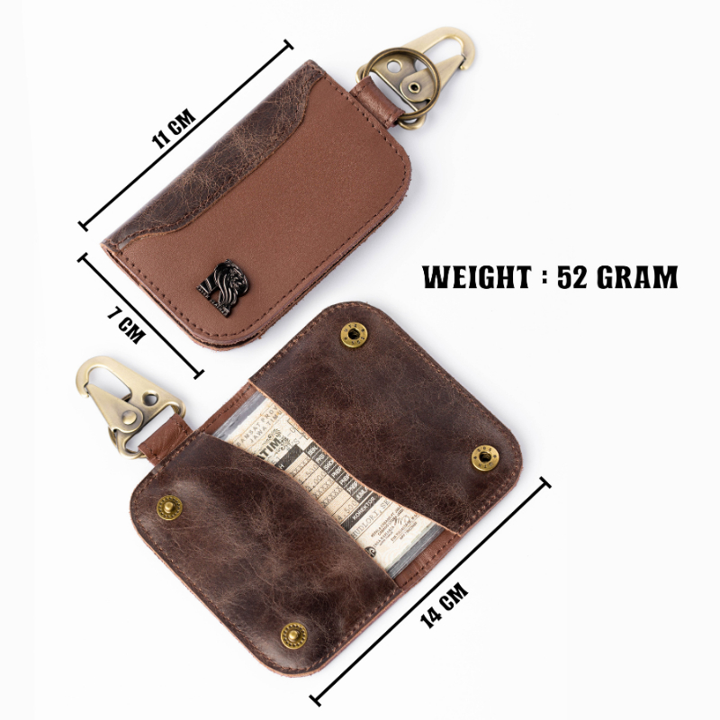 Gantungan Kunci Dompet Stnk Motor Mobil Kulit Asli Leather Keychain