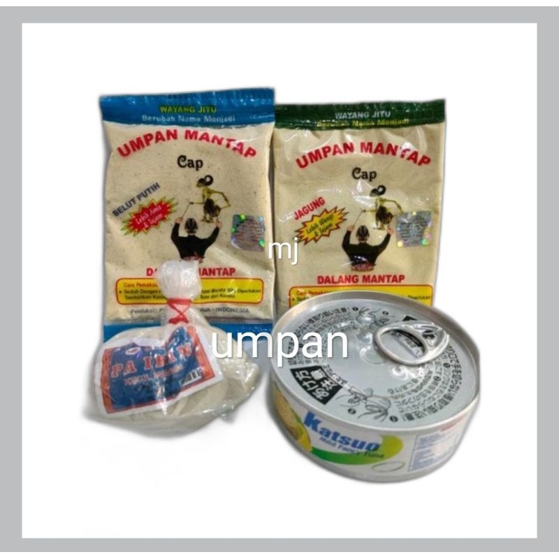 Paket umpan ikan mas wayang dalang belut putih dan jagung mantap