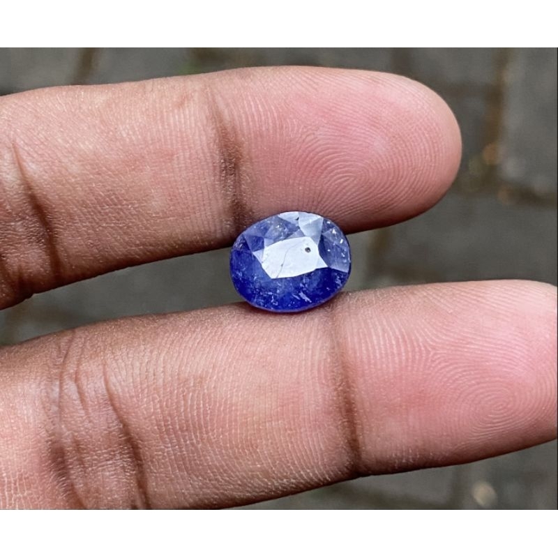 Natural Blue Safir Sapphire Corondum Batu Blue Safir Africa Tanzania Dim 12x10x7 CT 8